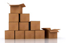 boxes stacked up solated over a white background